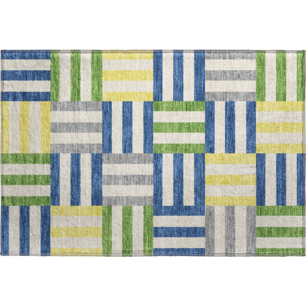Mayfield Premium Machine Washable Abstract AMF2332 Blue 2 ft. x 3 ft. Accent Rug price history on PriceWatchPro