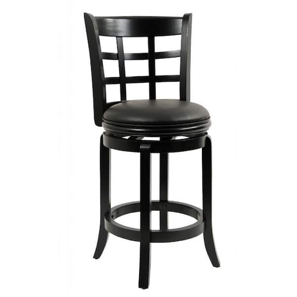 Boraam Kyoto 24 in. Black Swivel Cushioned Bar Stool