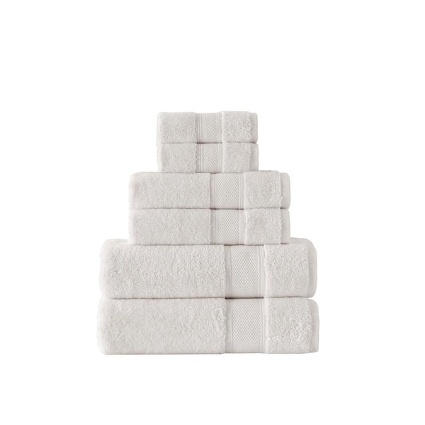 Unbranded Pinehurst 54 in. x 30 in. Turkish Organic Cotton Bath Towel Set in Ivory (6-Piece)