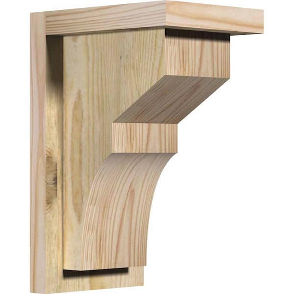 Ekena Millwork 6 in. x 8 in. x 12 in. Monterey Rough Sawn Douglas Fir Corbel with Backplate