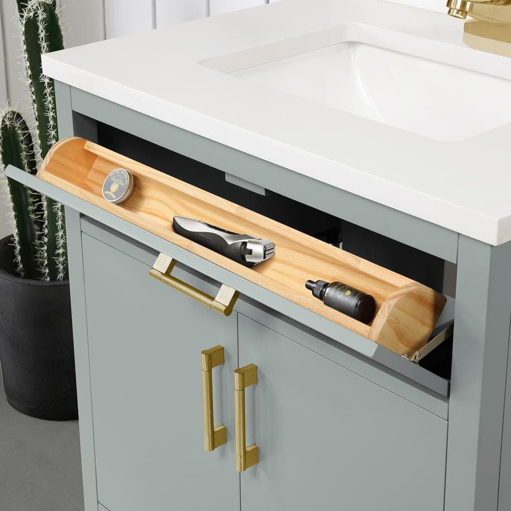 Sage Green 30" Single Sink Vanity with Marble Top