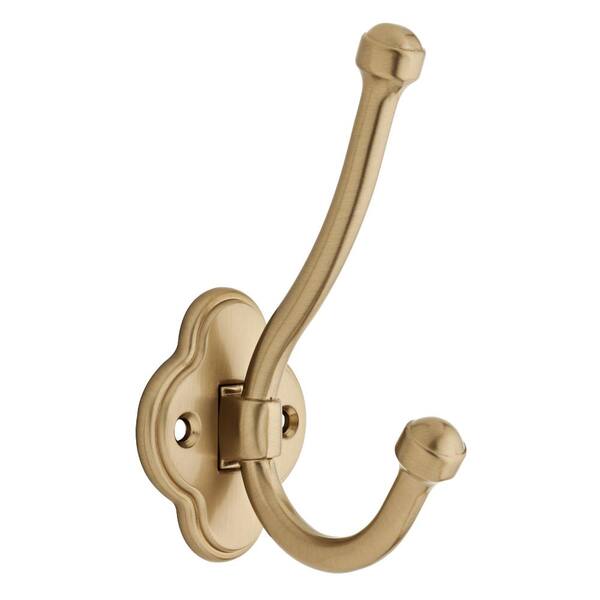 Bar Face Purse & Coat Hook - Double - Brass with Bronze Finish