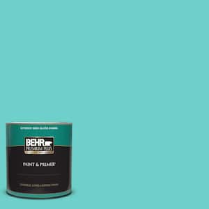 BEHR PREMIUM 1 qt. #MQ4-21 Caicos Turquoise Semi-Gloss Enamel  Interior/Exterior Cabinet, Door & Trim Paint 712304 - The Home Depot