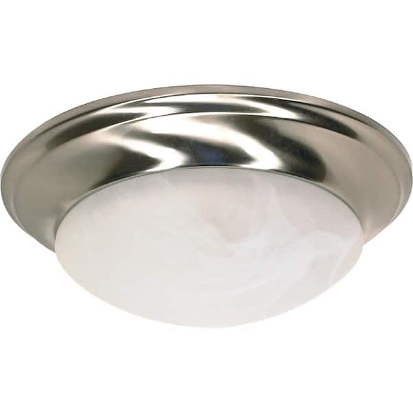 Monument Glomar 11.5 in. 1-Light Brushed Nickel Flush Mount Light