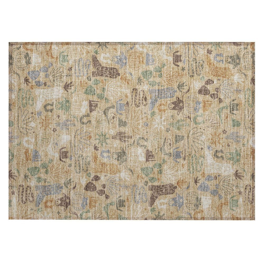 Chantille Machine Washable Indoor/Outdoor Abstract ACN2512 Gold 2 ft. x 3 ft. Accent Rug price history on PriceWatchPro