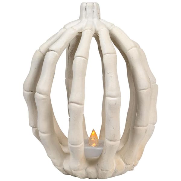 LED Lighted Skeleton Pumpkin Halloween Decoration - 6.25 in.