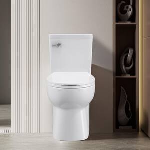 Modern 12 in. Rough-In 1-piece 1.27 GPF Single Flush Elongated Toilet in White, Seat Included