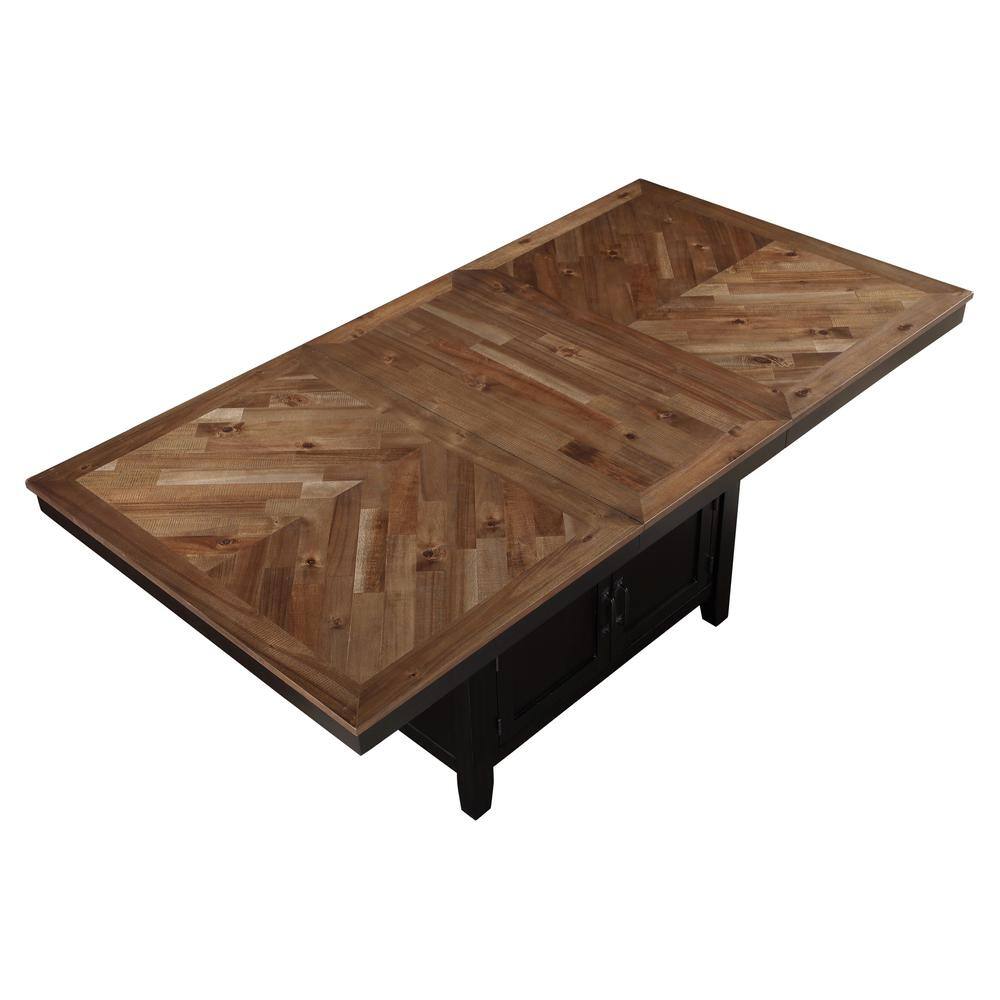 Bermuda 7-Piece Black and Acacia Wood Counter Dining Set