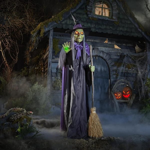 7 ft. Gruesome Grounds Animated LED Spellcasting Witch