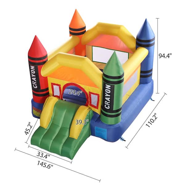 Big Air Bouncing Castle Bouncer with Slide/Netted Walls/Electric Inflation Pump 