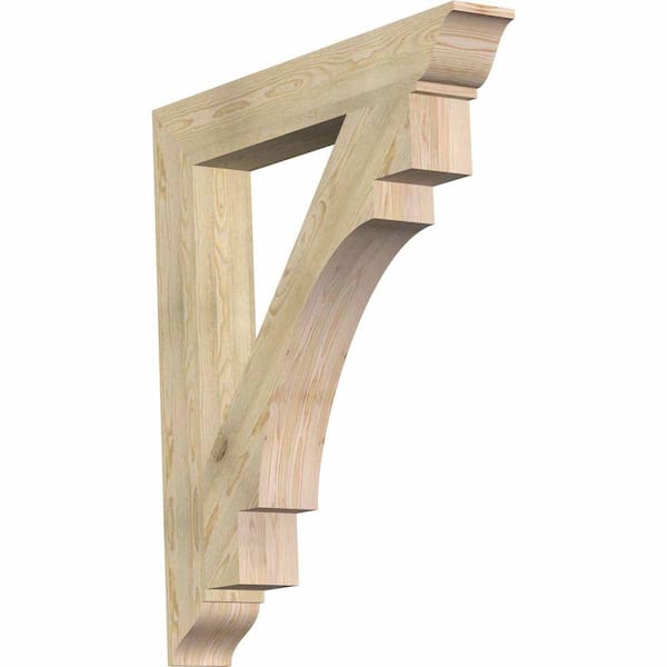 Ekena Millwork 6 in. x 48 in. x 42 in. Douglas Fir Merced Traditional Rough Sawn Bracket