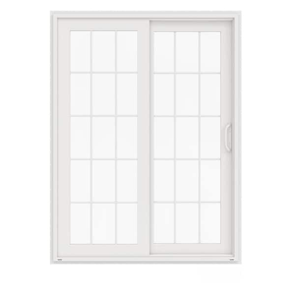 JELD-WEN 60 in. x 80 in. V-4500 White Vinyl Right-Hand 15 Lite Sliding Patio Door