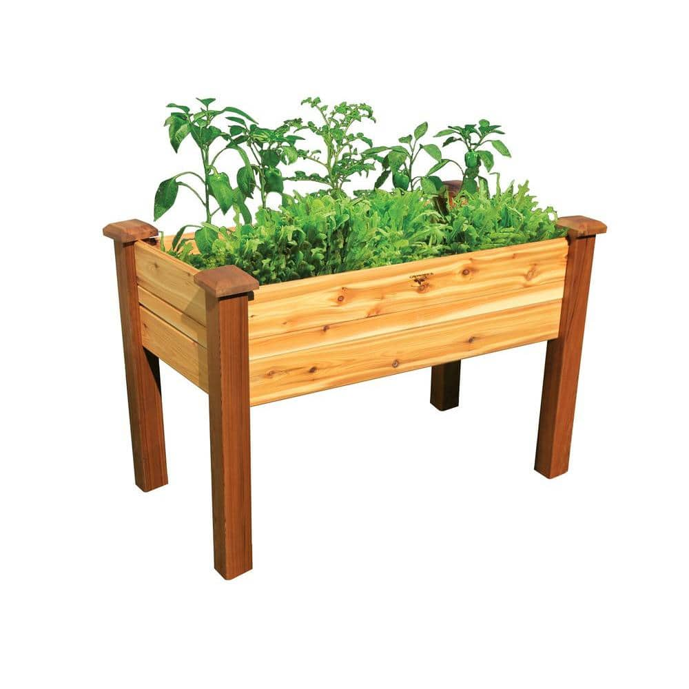 Gronomics 48 in. x 24 in. Safe Finish Cedar Elevated Garden Bed EGBD 24 ...