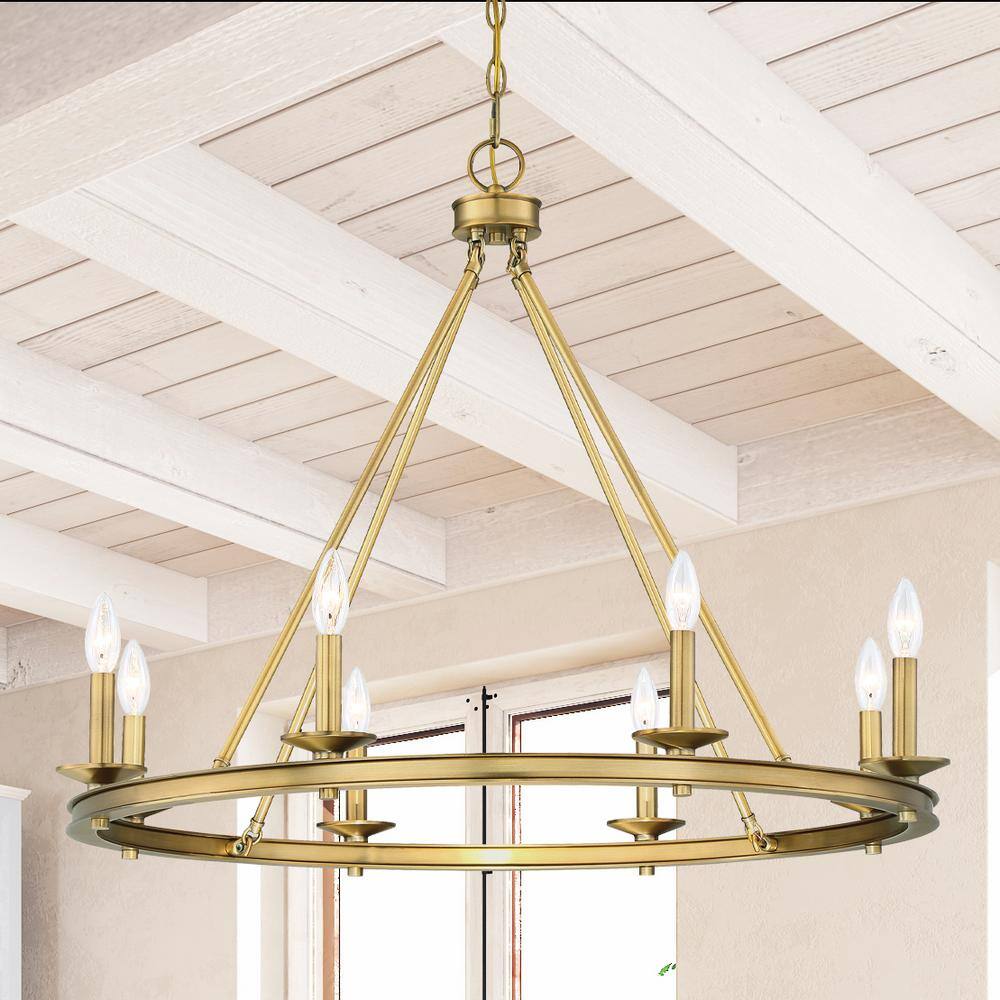 Middleton Warm Brass 8-Light Modern Farmhouse Chandelier