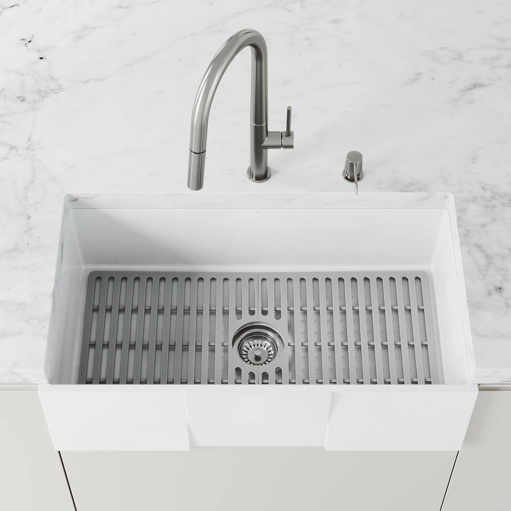 Gray Silicone 32" x 15" Bottom Sink Grid