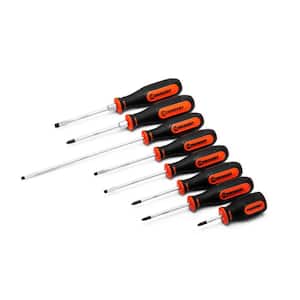 Phillips, Pozidriv, and Slotted Screwdriver Set with Dual Material Tri-Lobe Handles (8-Piece)