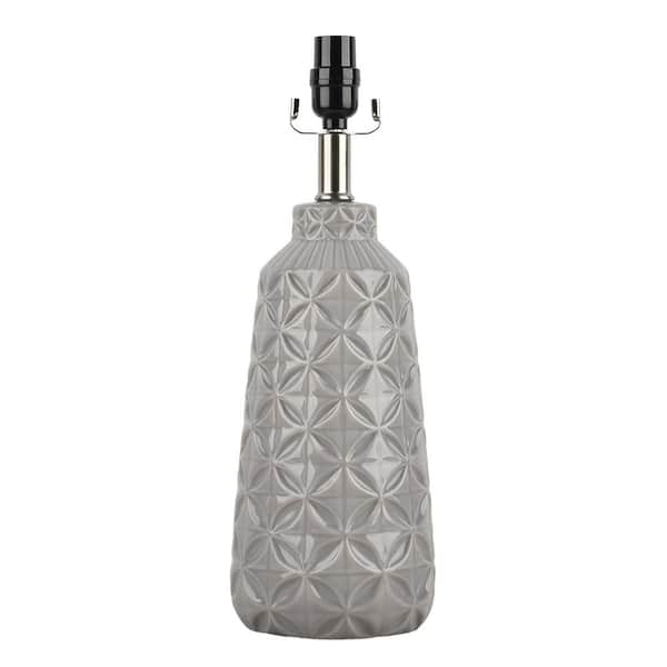 Hampton Bay Mix and Match 17.75 in. Gray Ceramic Table Lamp Base - Title 20 Compliant