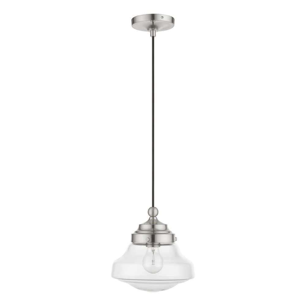 Avondale Brushed Nickel Mini Pendant with Clear Glass Shade