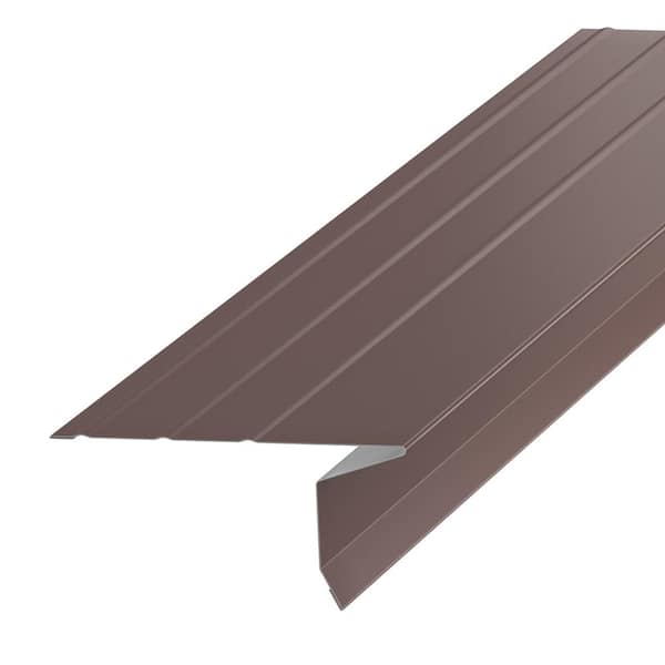 Amerimax Home Products F5 3.7 in. x 10 ft. Brown Aluminum Drip Edge Flashing with Open Face Hemmed Edges