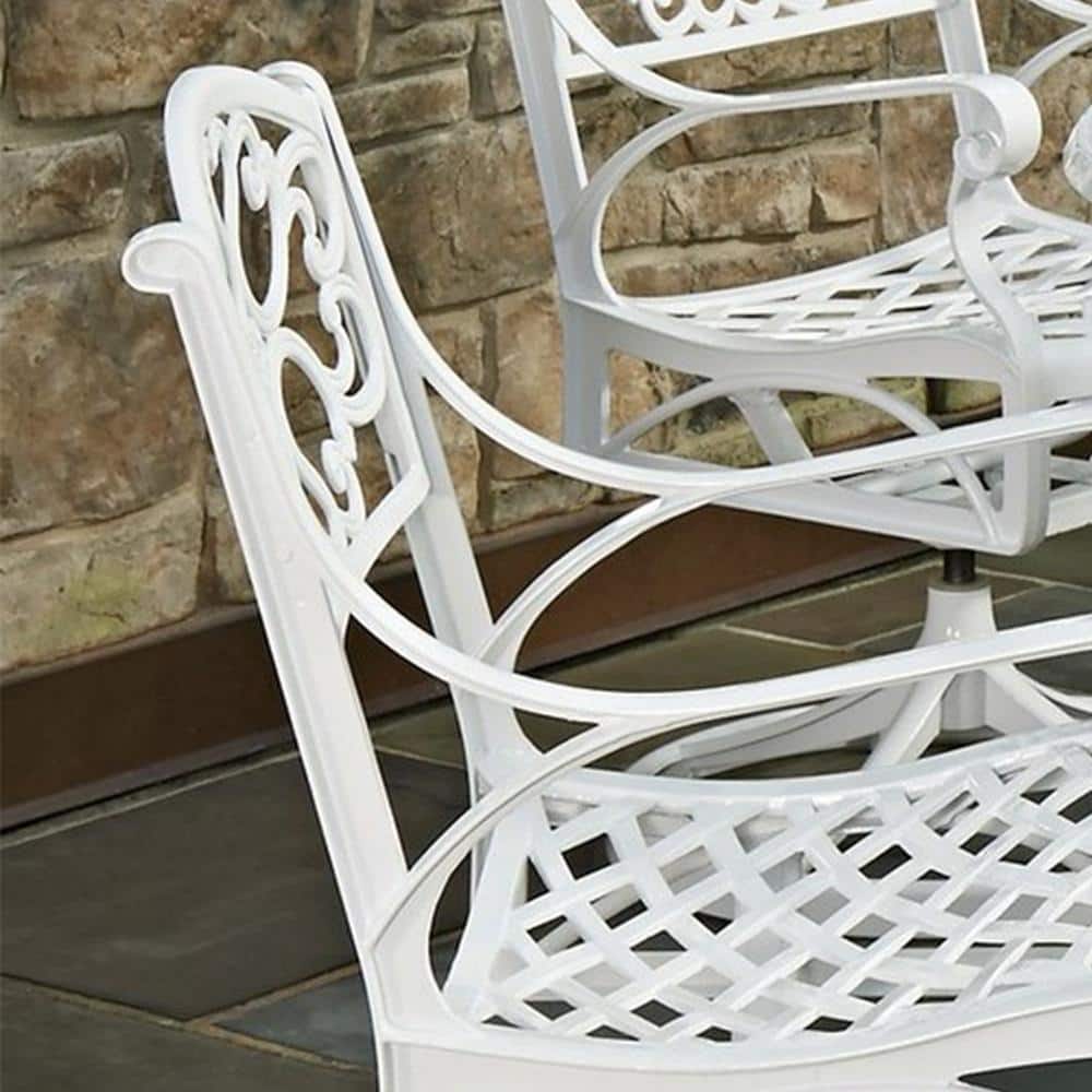 Sanibel Cast Aluminum White Outdoor Swivel Rocking Chair