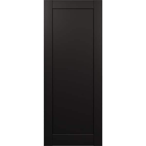 Shaker 1 Panel N 18 in. х 96 in. No Bore Black Matte Solid Composite Core Wood Interior Door Slab
