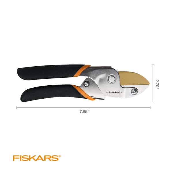 Buy Fiskars 91156935 Pruner, 5/8 in Cutting Capacity, Steel Blade, Anvil  Blade, Soft-Grip Handle