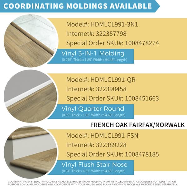 Malibu Wide Plank French Oak Fairfax 20 MIL 9.1 in. x 60 in
