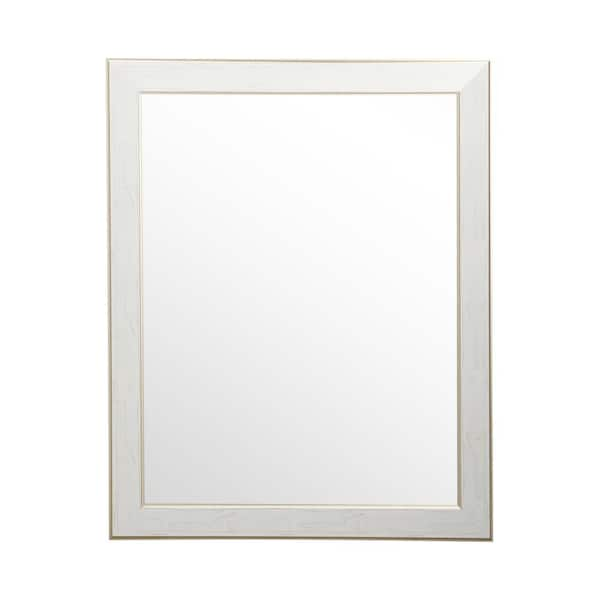 BrandtWorks Medium Rectangle White Victorian Mirror (35.5 in. H x 32 in. W)