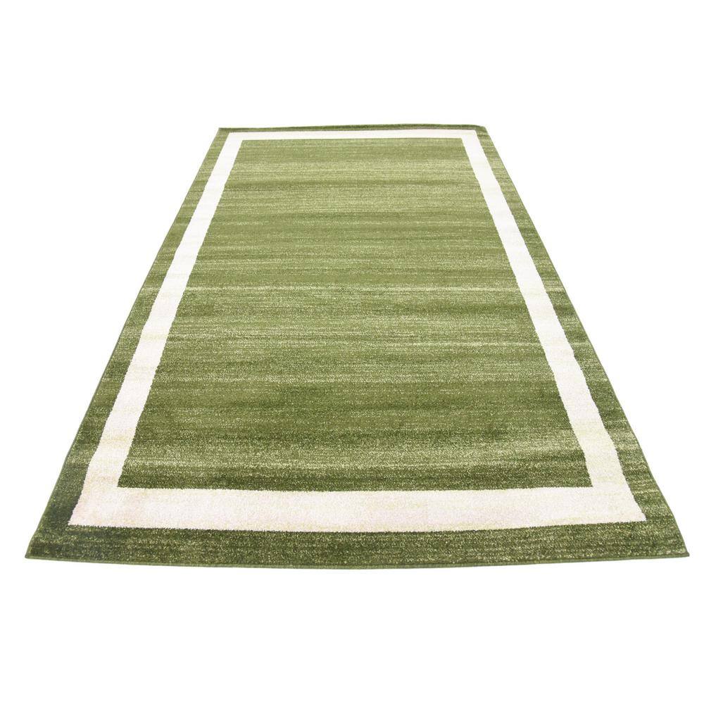 Green and Ivory Tufted Reversible Rectangular Area Rug 5' x 8'