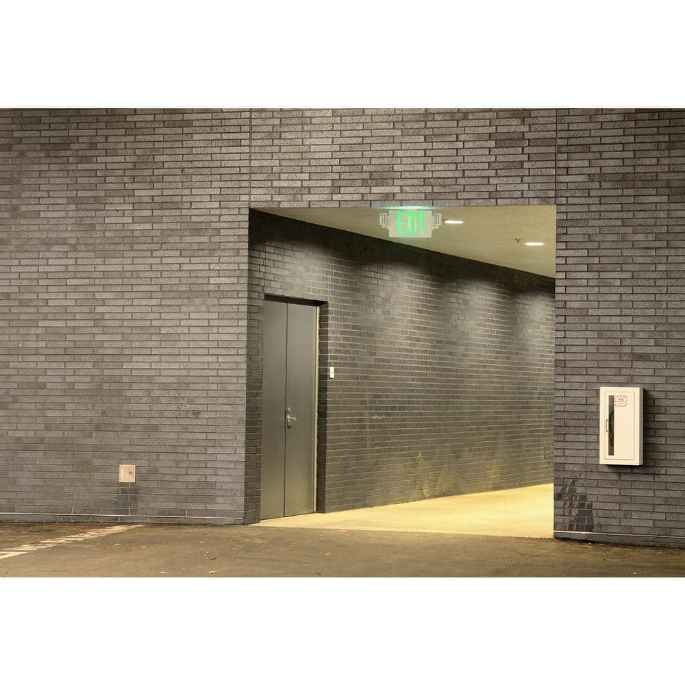 Slim Green LED Emergency Exit Sign with Battery Backup