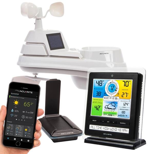 AcuRite Color Weather Station Display and 5-in-1 Weather Environment System with PC Connect