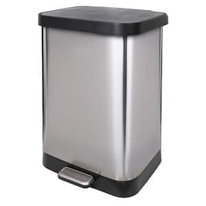 13 Gal. Stainless Steel Step Can with Antimicrobial Lid