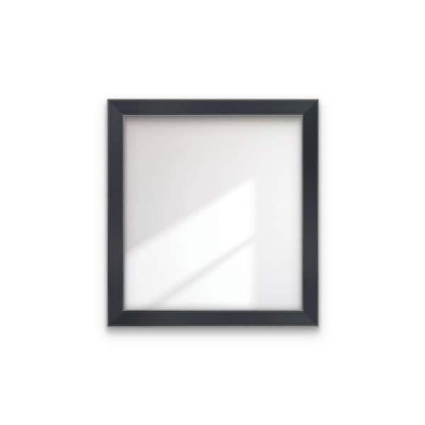 BrandtWorks 37 in. W x 40 in. H Silver Accent Black Wide Framed Wall Mirror