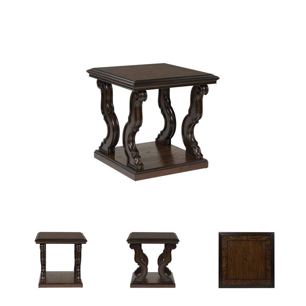 Maylee 26 in. Dark Brown Square MDF End Table - thumbnail 10