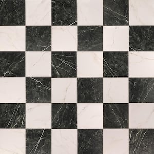 Nero Carrara Chextile 17 in. x 17 in. Matte Porcelain Floor and Wall Tile (26 Cases/365.82 sq. ft./Pallet)