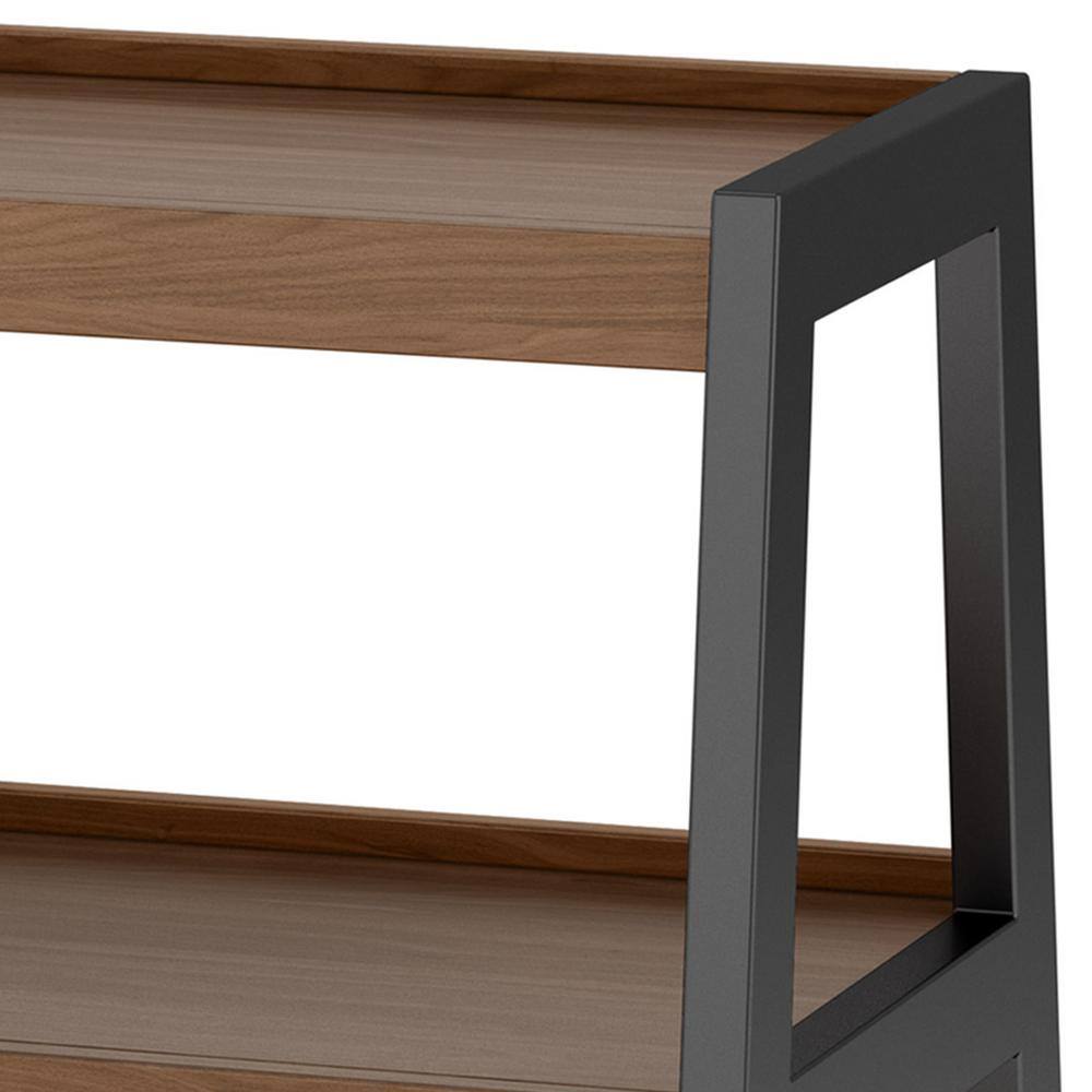 Sawhorse Industrial 48 Inch Walnut Wood and Black Metal TV Stand