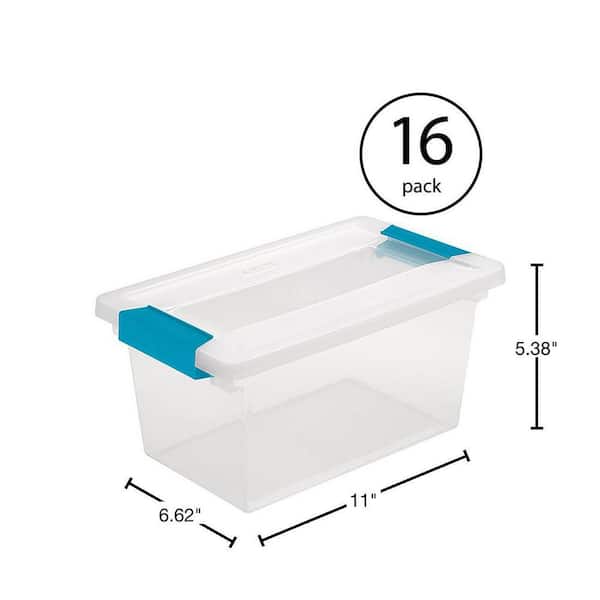 Sterilite 18 Gal. Medium Clip Box Home Storage Bin Container with Lid in  Clear (16-Pack) 16 x 19628604 - The Home Depot