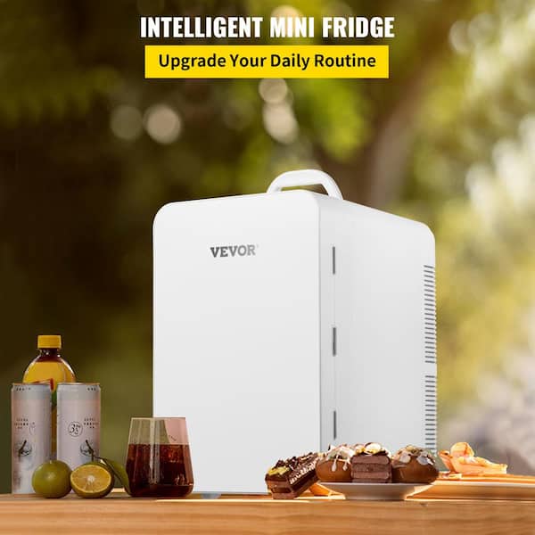 VEVOR 0.5 cu. ft. Mini Fridge Portable 12-Volt Glass Front Cooler and Warmer  Lightweight Beauty Fridge without Freezer, White MNBX15LWT00000001V1 - The  Home Depot