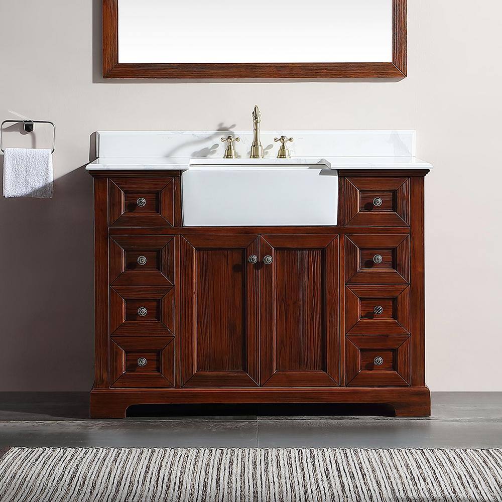Lonni 48 in. W x 22 in. D x 35 in. H Freestanding Solid Wood Bath