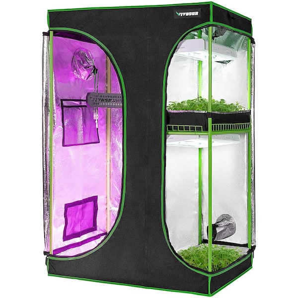 VIVOSUN 5 ft. L x 4 ft. L 2 in 1 Mylar Reflective Grow Tent for Indoor Growing System