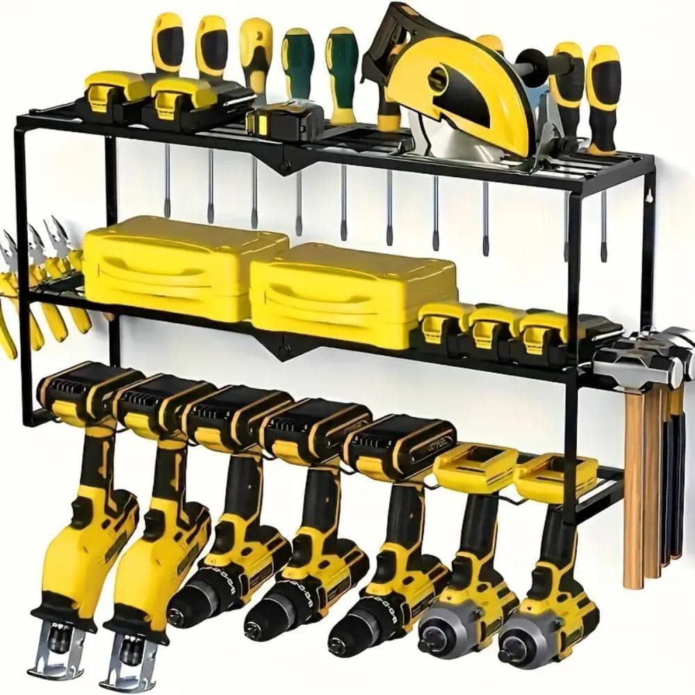 180 lb. 3-Tier Tool Storage Rack with 7 Slots, Power Tool Organizer Floatin