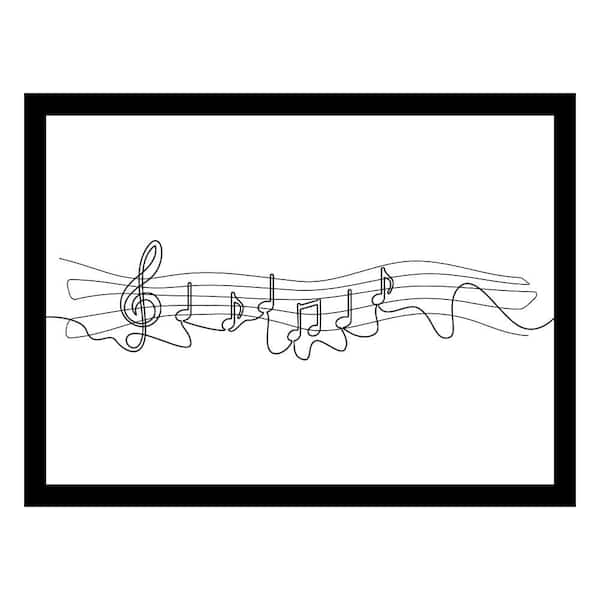 VENICE BEACH Collections Music Notes Line ART by Unknown 1 Piece Framed Graphic Print Abstract Poster Art Print 18 in. x 14 in.