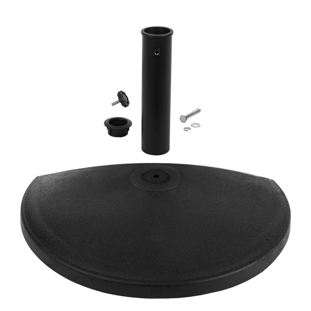 Black Half-Circle Metal Outdoor Patio Umbrella Base