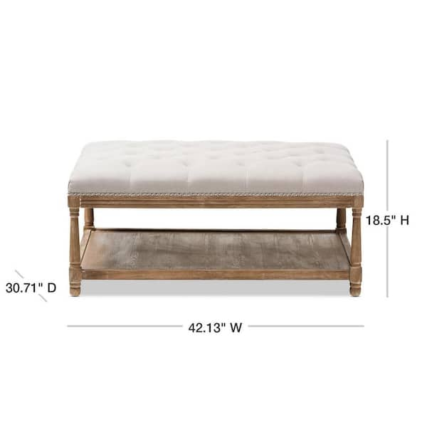 Baxton Studio Carlotta Beige Coffee Table Ottoman 28862 7608 HD