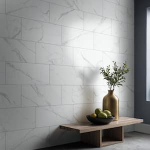 Take Home Tile Sample - Roman Statuario 4 in. x 4 in. Matte White Porcelain Floor and Wall Tile