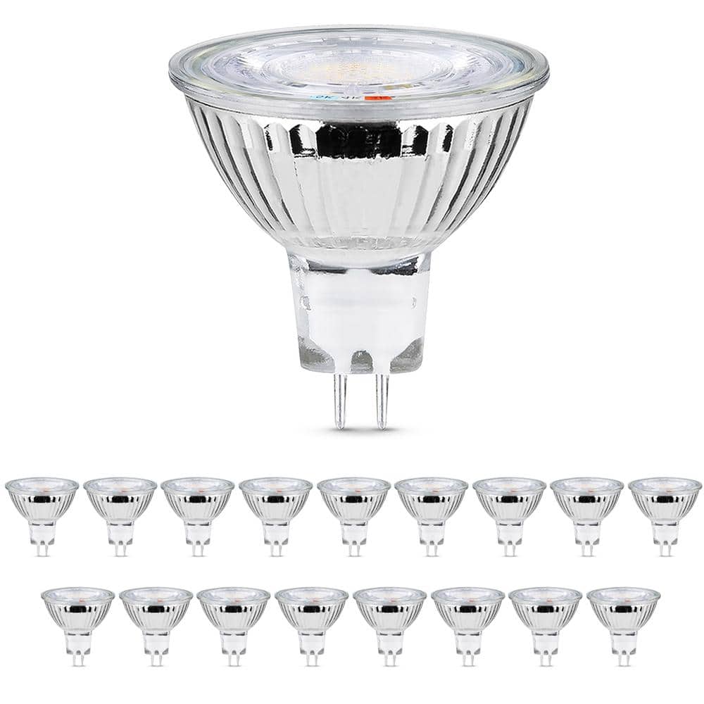 50-Watt Equivalent MR16 GU5.3 Bi-Pin Dim 12V Track Light LED Flood Light Bulb, 3000K/4000K/5000K Tunable White (18-Pack) price history on PriceWatchPro