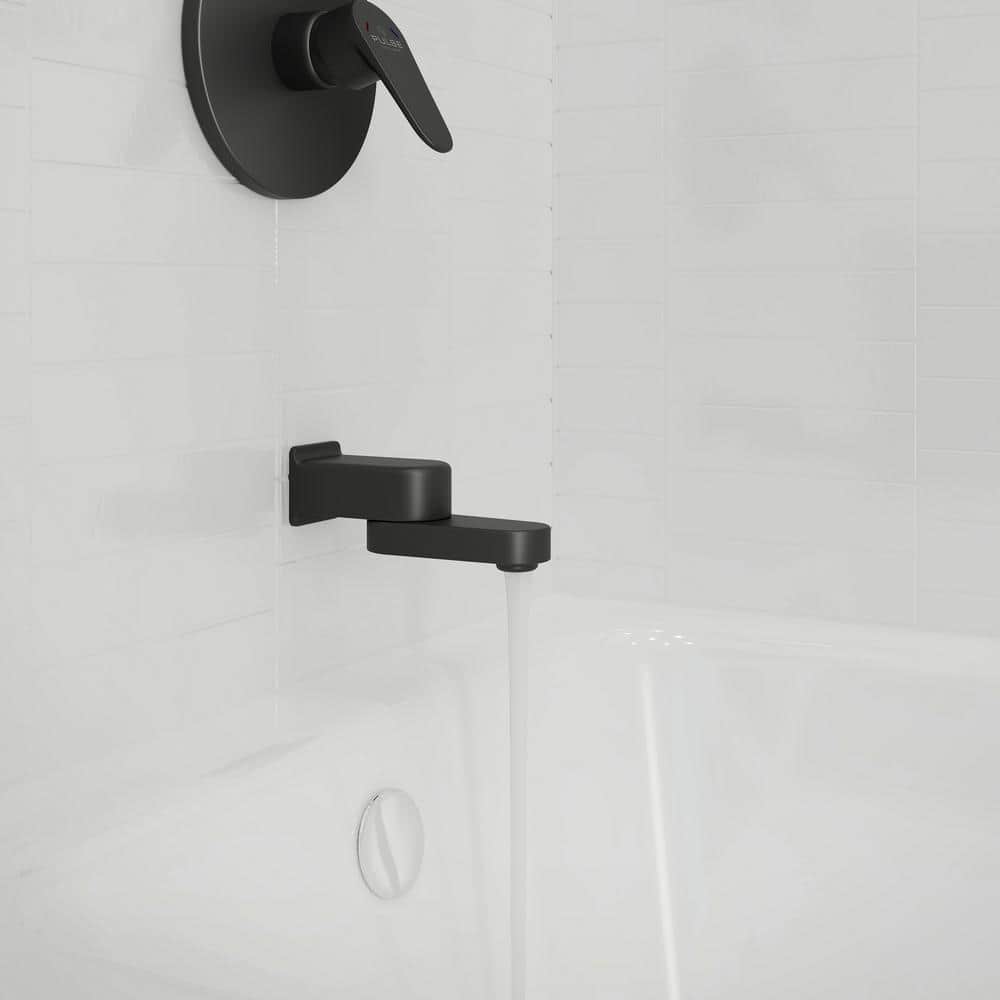 Matte Black Fold Away Tub Spout with Diverter