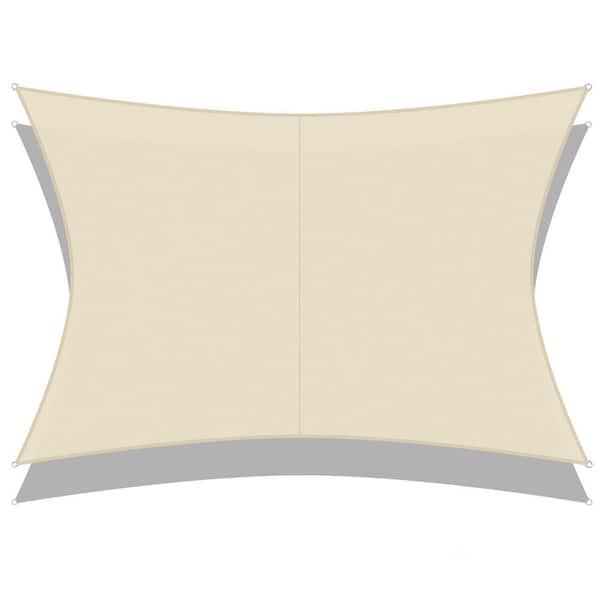 TIRAMISUBEST 6.56 ft. x 9.84 ft. Sand Rectangle Sun Shade Sail