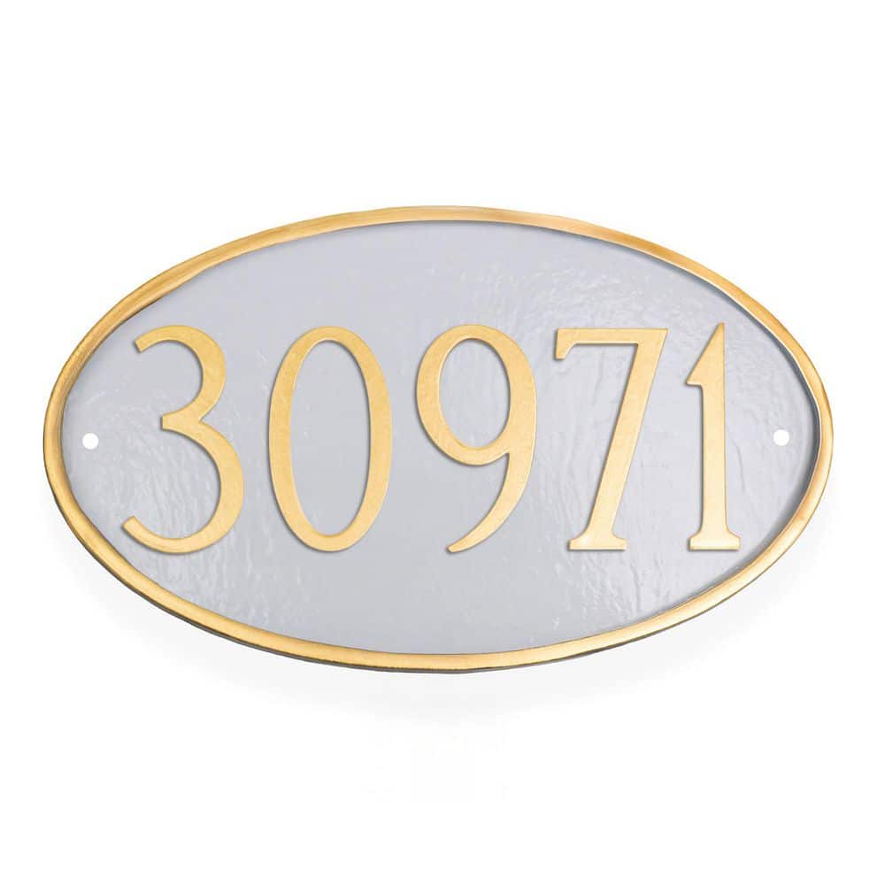 Classic Oval Small Address Sign Plaque - White/Gold price history on PriceWatchPro