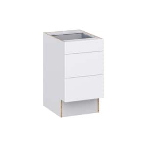 Fairhope Bright White Slab Assembled ADA Drawer Base Cabinet with 3 Drawers (18 in. W x 32.5 in. H x 23.75 in. D)
